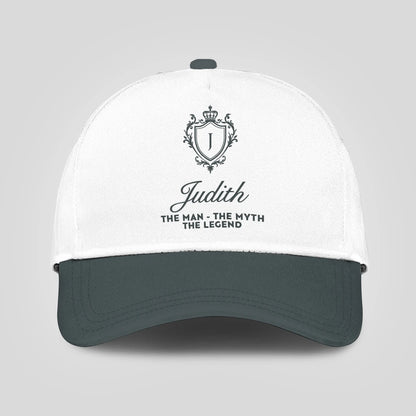 The Man The Myth The Legend Elegant Gray And White Cap JUDITH 13K1 C170PF