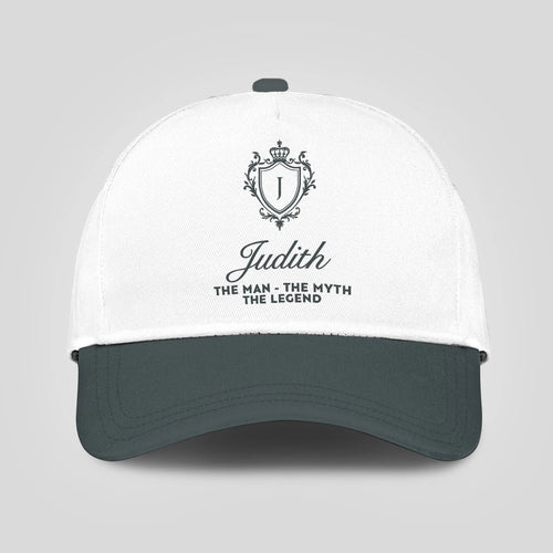 The Man The Myth The Legend Elegant Gray And White Cap JUDITH 13K1 C170PF