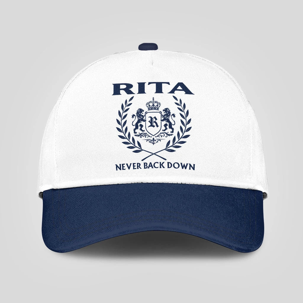 Never Back Down Blue And White Cap RITA 13K1 C59PF