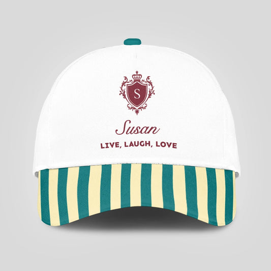 Live Laugh Love Green And Yellow Royal Cap SUSAN 13K1 C122PF