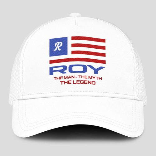 The Man The Myth The Legend America Flag Mesh Cap ROY 13K1 C193PF