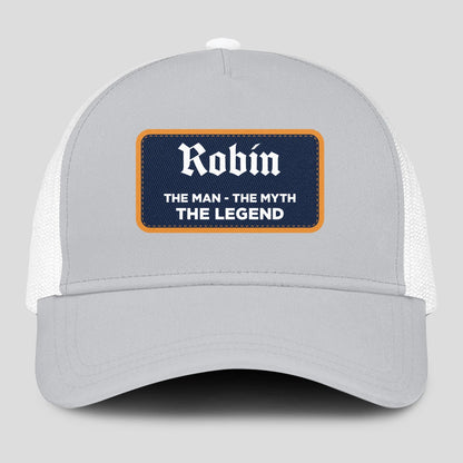The Man The Myth The Legend Gray Mesh Cap ROBIN 13K1 C204PF
