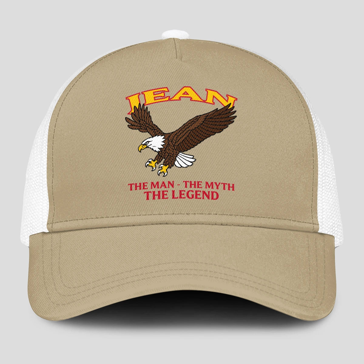 The Man The Myth The Legend Eagle Khaki Mesh Cap JEAN 13K1 C210PF