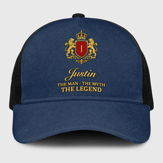 The Man The Myth The Legend Royal Blue Mesh Cap JUSTIN 13K1 C187PF