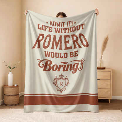 Life Without Your Name Would Be Boring Cream Terracotta Blanket ROMERO 13K1 BK24