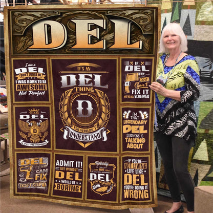 DEL Personalized Blanket | Custom Name Cozy Throw Gift 13K1-BK4