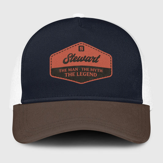 The Man The Myth The Legend Navy And Brown Mesh Cap STEWART 13K1 C188PF