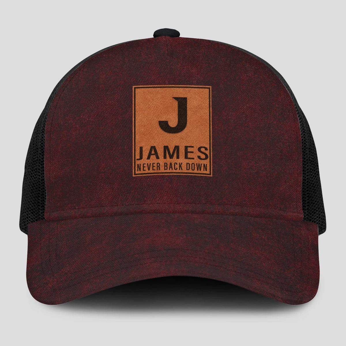 Never Back Down Burgundy And Black Mesh Cap JAMES 13K1 C208PF