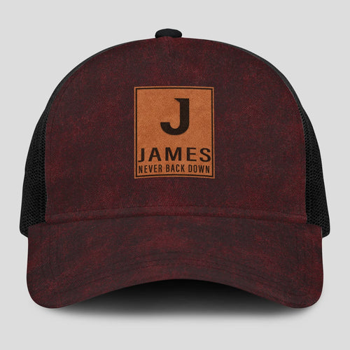 Never Back Down Burgundy And Black Mesh Cap JAMES 13K1 C208PF