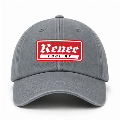 Your Name Cool Af Red Logo Funny Washed Cap RENEE 13K1 C79PF