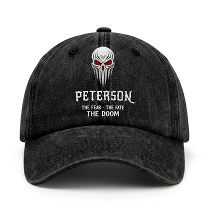 Your Name The Fear The Fate The Doom Skull Washed Cap PETERSON 13K1 C98PF