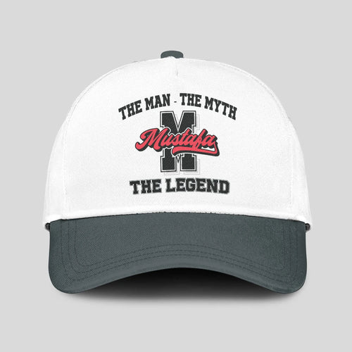 The Man The Myth The Legend Custom Initial Letter And Name Cap MUSTAFA 13K1 C38PF
