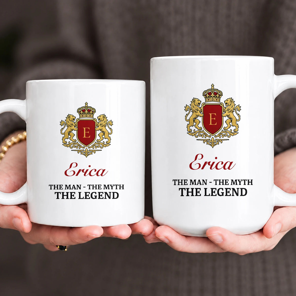 The Man The Myth The Legend Gold Royal Logo Mug ERICA 13K1 MG03