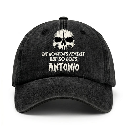 The Horrors Persist But So Does Your Name Cool Skull Washed Cap ANTONIO 13K1 C134PF