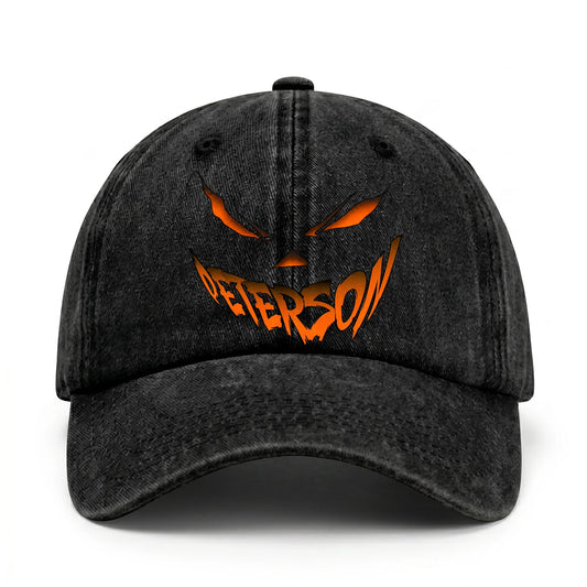 Your Name Jack O' Lantern Halloween Washed Cap PETERSON 13K1 C100PF