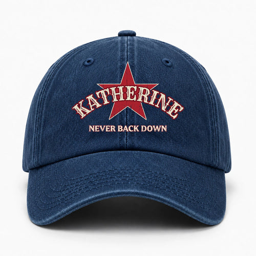 Never Back Down Western Blue Denim Cap KATHERINE 13K1 C61PF