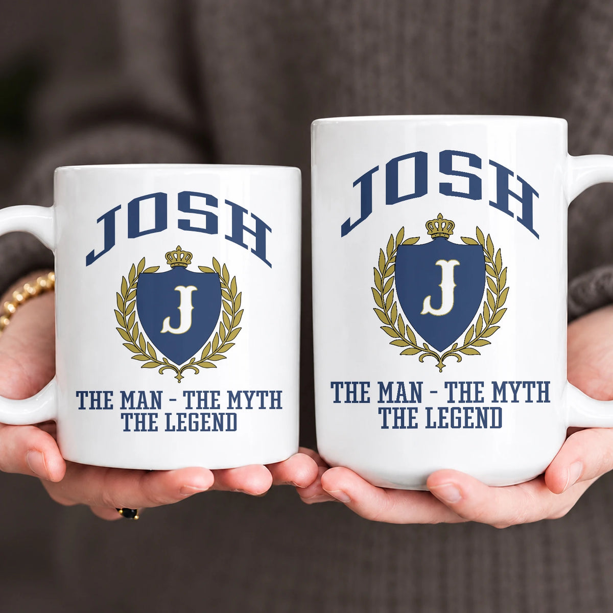 The Man The Myth The Legend Blue And Yellow Logo Mug JOSH 13K1 MG24