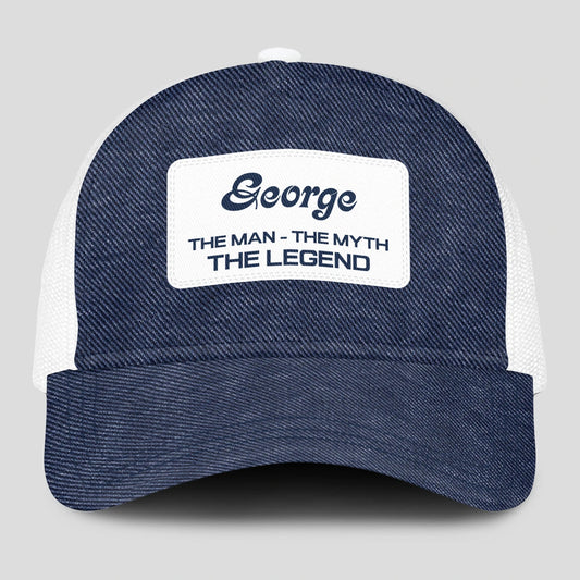 The Man The Myth The Legend Blue Denim Mesh Cap GEORGE 13K1 C194PF