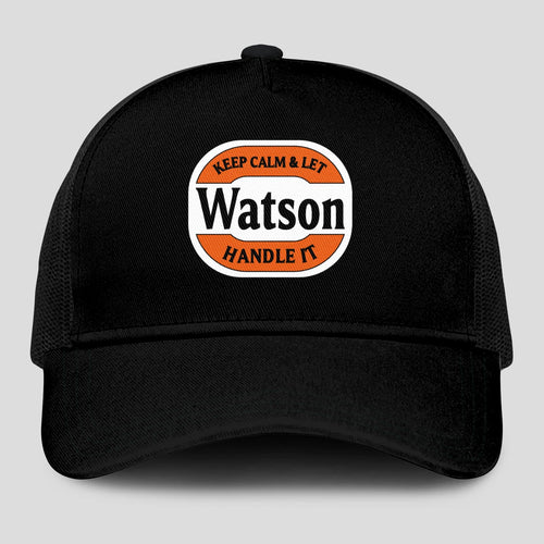 Keep Calm & Let Your Name Handle It Black Mesh Cap WATSON 13K1 C199PF
