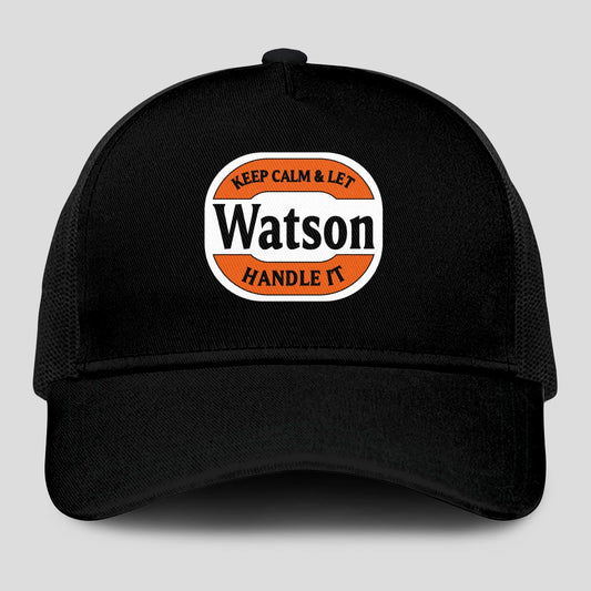 Keep Calm & Let Your Name Handle It Black Mesh Cap WATSON 13K1 C199PF