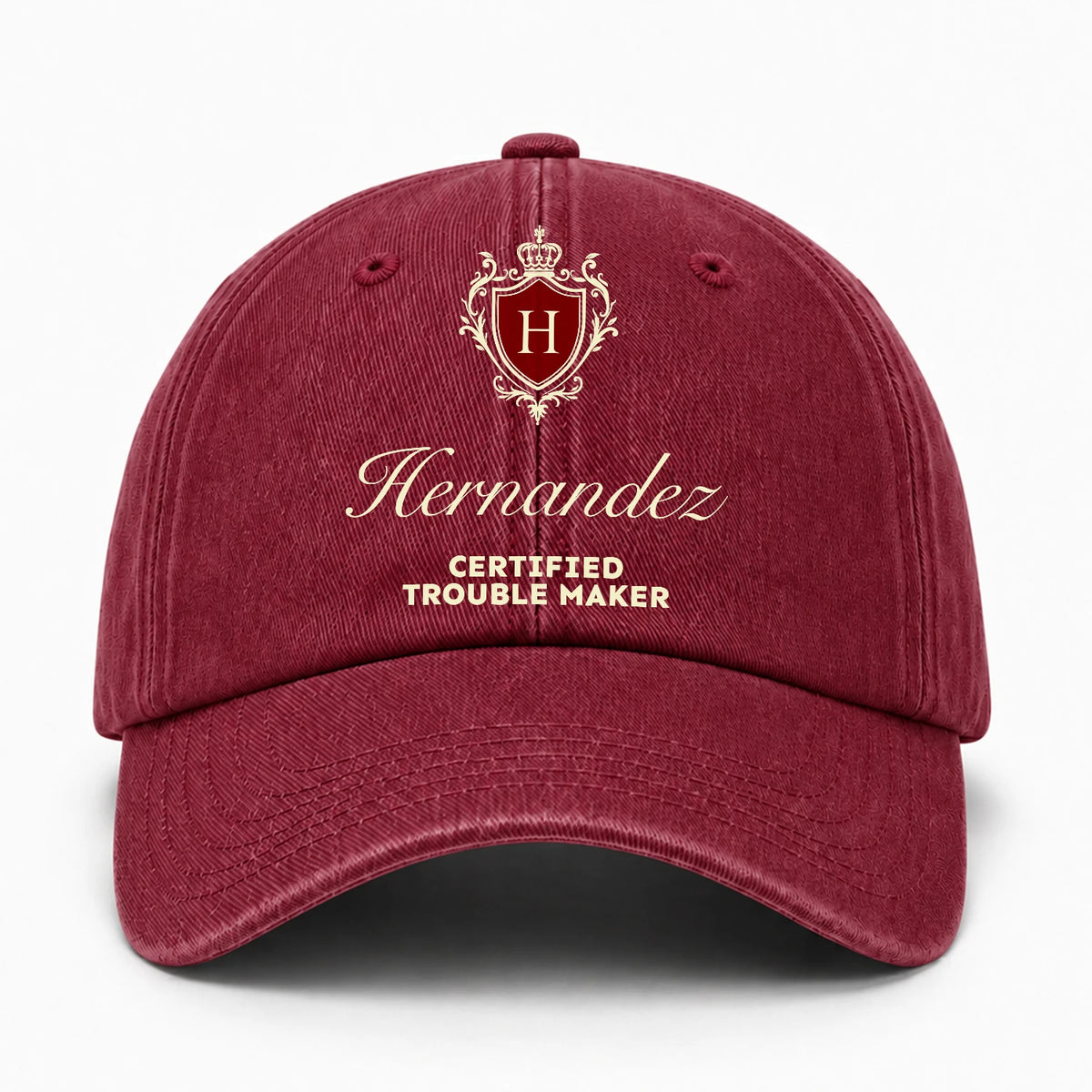 Certified Trouble Maker Royal Burgundy Washed Cap HERNANDEZ 13K1 C139PF