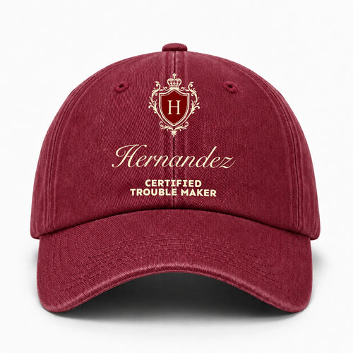 Certified Trouble Maker Royal Burgundy Washed Cap HERNANDEZ 13K1 C139PF