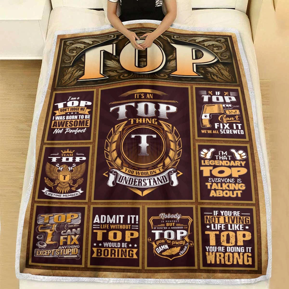 TOP Personalized Blanket | Custom Name Cozy Throw Gift 13K1-BK4