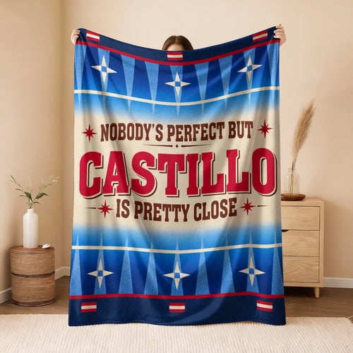 Nobody's Perfect But Your Name Is Close Native American Fleece Blanket CASTILLO 13K1 BK57