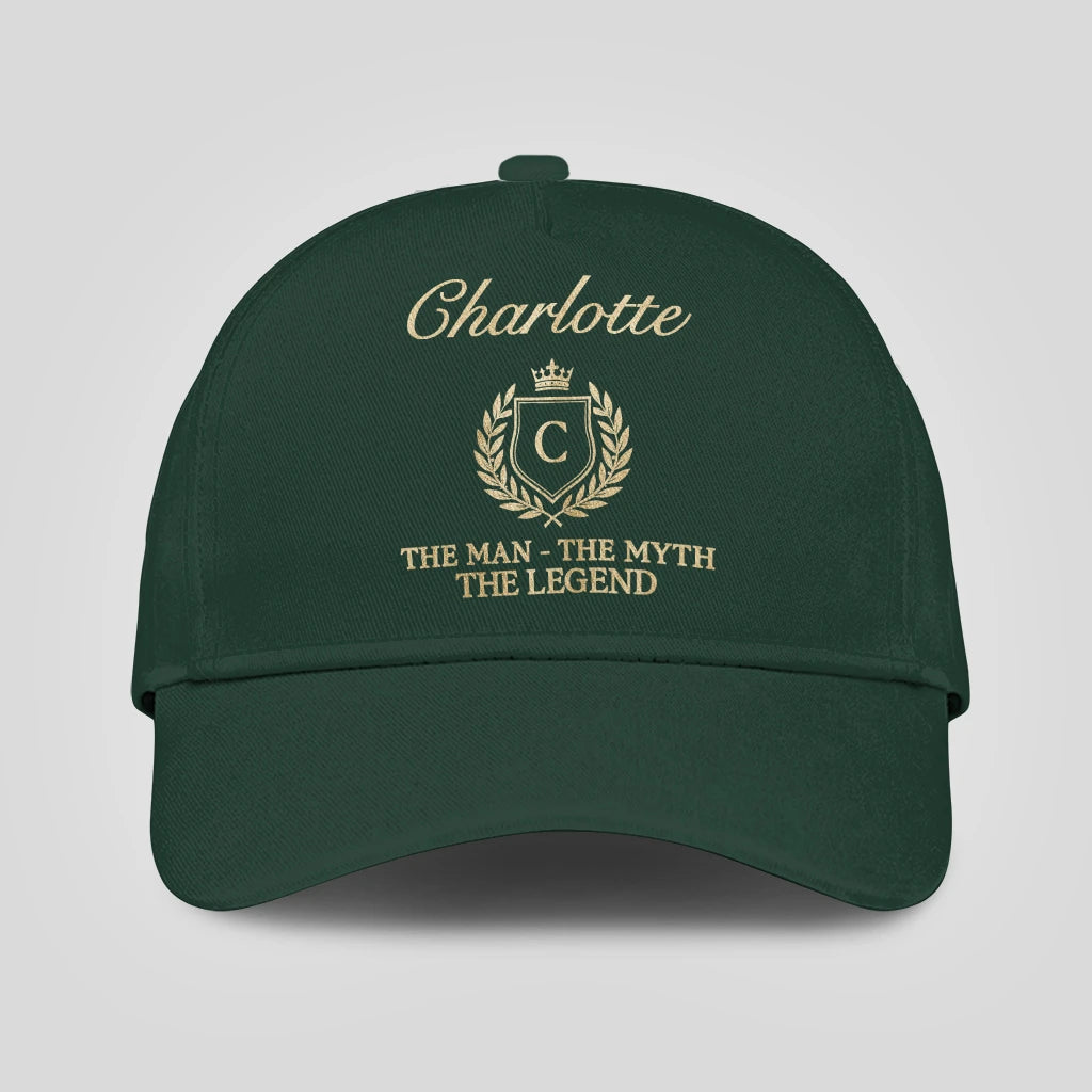 The Man The Myth The Legend Crest Forest Green Cap CHARLOTTE 13K1 C159PF