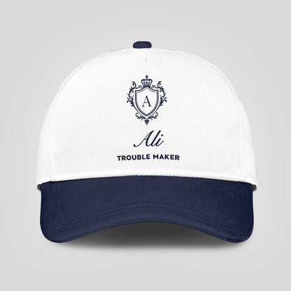 Trouble Maker Funny Blue And White Cap ALI 13K1 C152PF