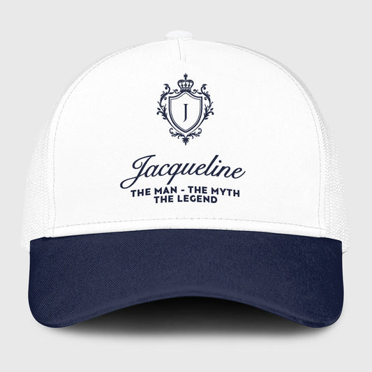 The Man The Myth The Legend Blue And White Baseball Mesh Cap JACQUELINE 13K1 C186PF