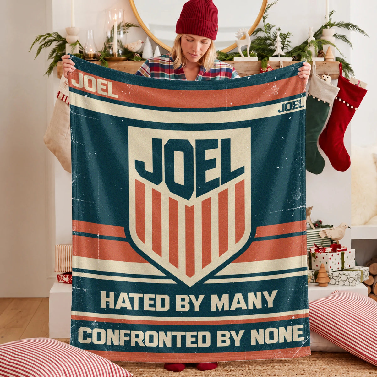 Hated By Many Confronted By None Retro Fleece Blanket JOEL 13K1 BK58
