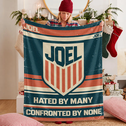 Hated By Many Confronted By None Retro Fleece Blanket JOEL 13K1 BK58