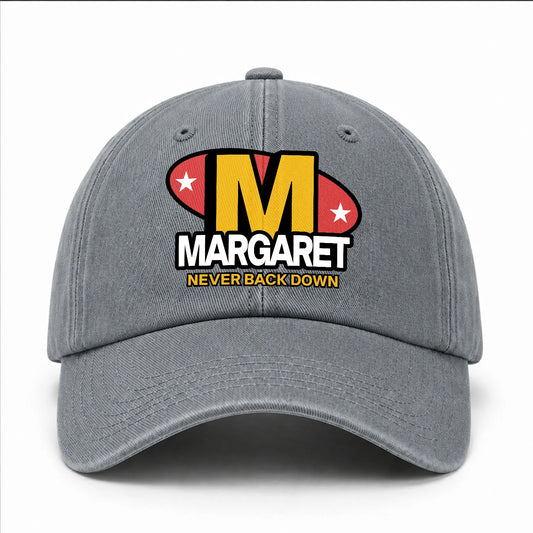 Never Back Down With Your Name And Initial Letter Washed Cap MARGARET 13K1 C82PF