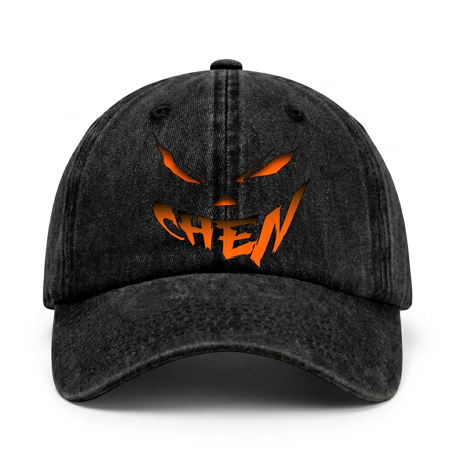 Stay Hungry Pumpkin Chasing Ghosts Funny Washed Cap CHEN 13K1 C101PF