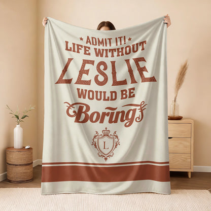 Life Without Your Name Would Be Boring Cream Terracotta Blanket LESLIE 13K1 BK24
