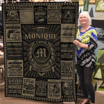 MONIQUE Personalized Blanket | Custom Name Cozy Throw Gift 13K1-BK3