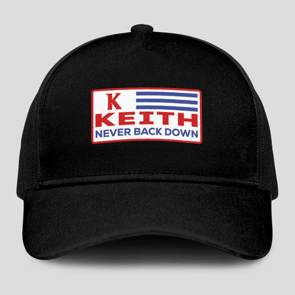 Never Back Down Vintage America Black Mesh Cap KEITH 13K1 C207PF