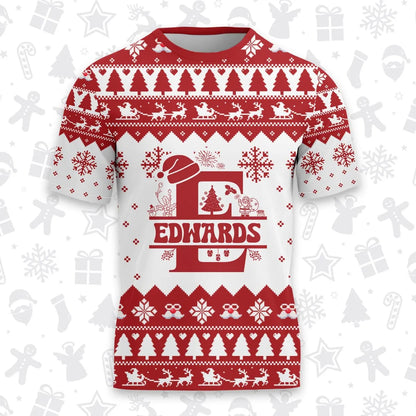 EDWARDS Personalized Christmas T-Shirt Pajama Set - Holiday Gift Outfit 13K1-CR2
