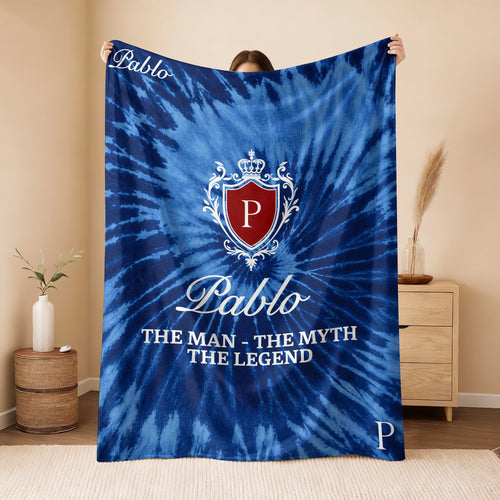 The Man The Myth The Legend Blue Waves Fleece Blanket PABLO 13K1 BK11