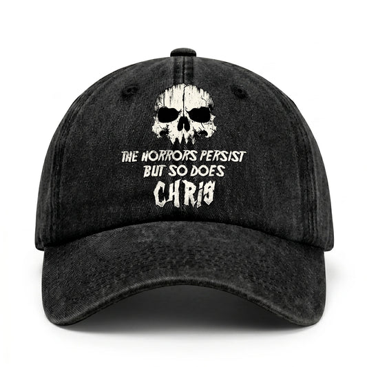 The Horrors Persist But So Does Your Name Cool Skull Washed Cap CHRIS 13K1 C134PF