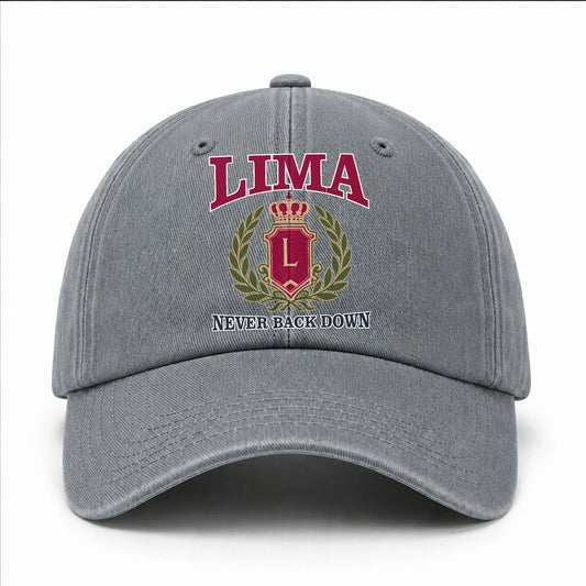 Your Name Never Back Down Royal Washed Cap LIMA 13K1 C77PF