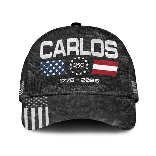 CARLOS 13K1-C13PF 250th Anniversary Patriotic Baseball Cap 1776–2026
