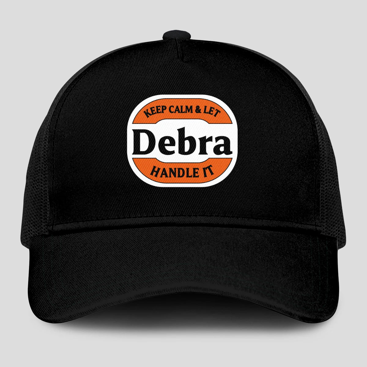 Keep Calm & Let Your Name Handle It Black Mesh Cap DEBRA 13K1 C199PF