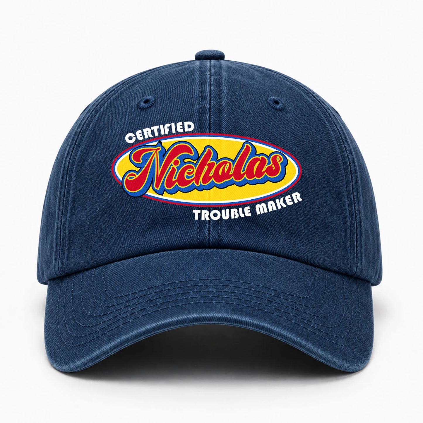 Certified Your Name Trouble Maker Washed Cap NICHOLAS 13K1 C73PF