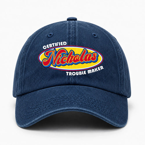 Certified Your Name Trouble Maker Washed Cap NICHOLAS 13K1 C73PF