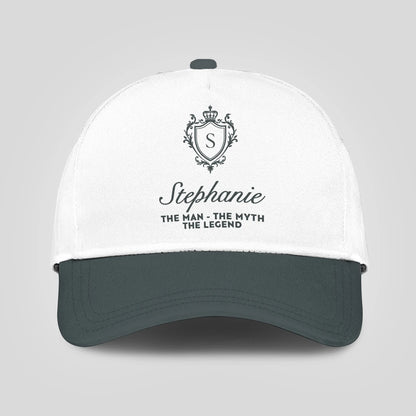 The Man The Myth The Legend Elegant Gray And White Cap STEPHANIE 13K1 C170PF