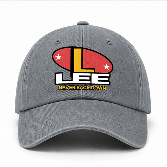 Never Back Down With Your Name And Initial Letter Washed Cap LEE 13K1 C82PF