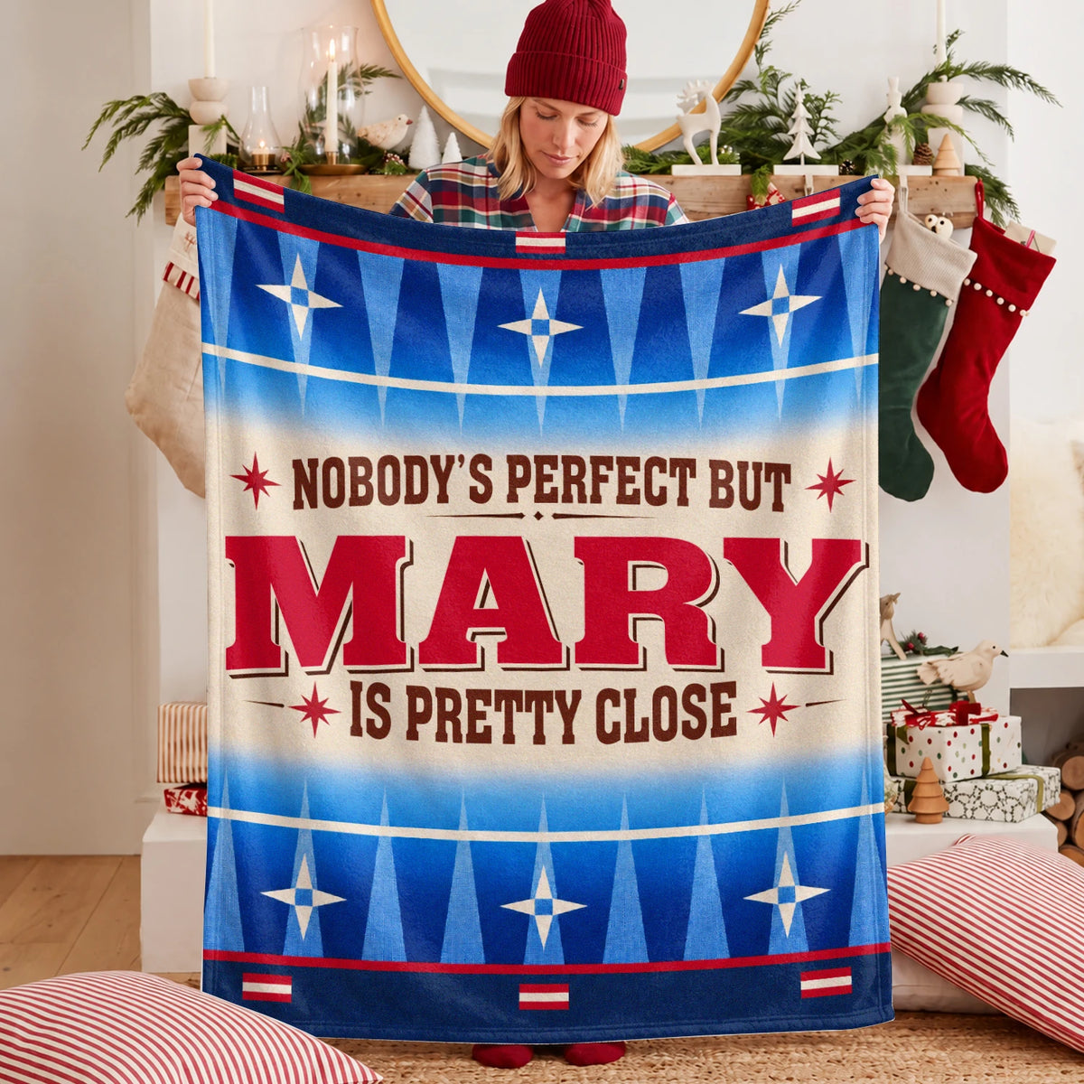 Nobody's Perfect But Your Name Is Close Native American Fleece Blanket MARY 13K1 BK57