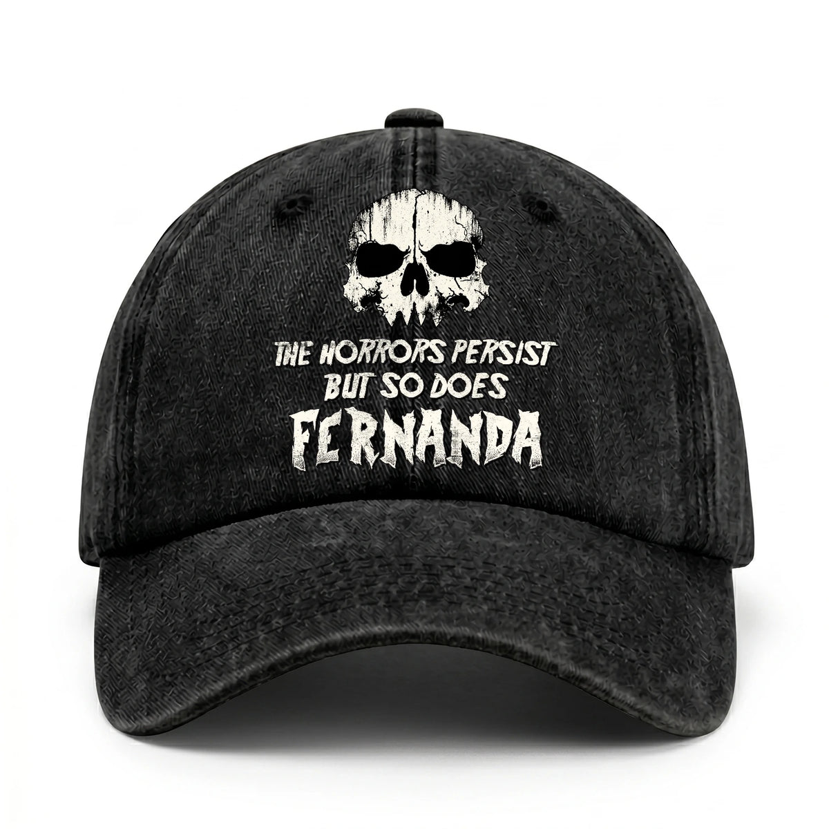 The Horrors Persist But So Does Your Name Cool Skull Washed Cap FERNANDA 13K1 C134PF